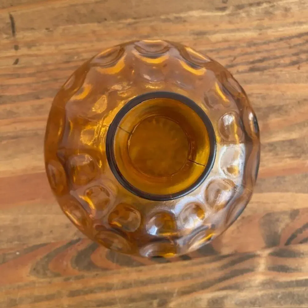 Golden Amber Glass Inverted Bubble Vase